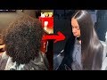 Silk Press Natural Hair Transformation Compilation 🌺✨