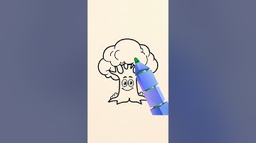 🌳 Easy Tree Drawing | Step by Step for Kids. #shorts #viral #drawing