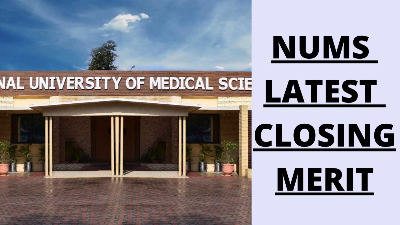 NUMS 2020 NUMS Latest Closing Merit, Entry Test Date- Aggregate Percentage - Detail Information