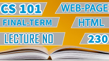 cs101 Lecture no 230 what is web development || What is HTML most important Lecture for Quiz .