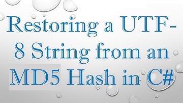 Restoring a UTF-8 String from an MD5 Hash in C#