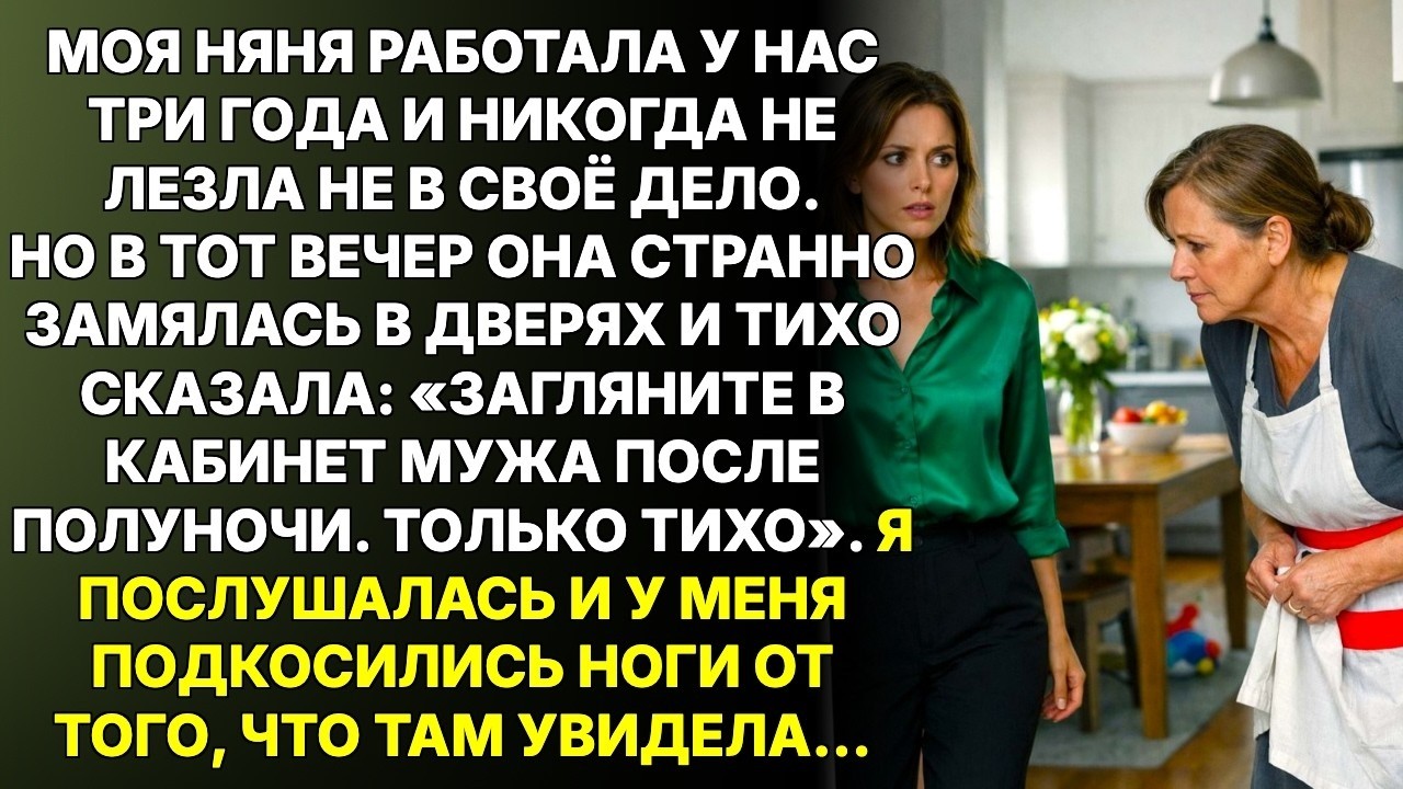 Няня прошептала  «Загляните в кабинет мужа после полуночи!»  Я заглянула и у меня подкосились н