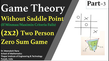 Game Theory(Part-3) 2x2 Two person Zero Sum Game Without Saddle Point