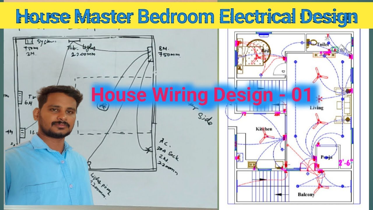 House Master Bedroom Electrical Design / House Wiring Design / Dilip ...
