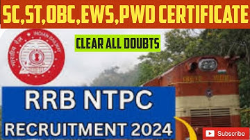 RRB NTPC, Group D:SC,ST,OBC,EWS,PWD Format & Crucial Date Caste Certificate Doubt!#rrb#ntpc#ntpc2024
