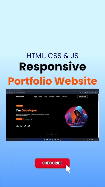 Responsive Portfolio Website HTML CSS and JAVASCRIPT #shorts #html #css ...