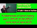 Fundamentals of Option trading for beginners in hindi, part 1, ऑप्शन ट्रैडिंग की जानकारी