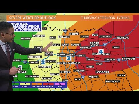 DFW: Latest timing for rain, potential severe weather this week - YouTube