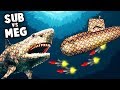 MEGALODON vs SUBMARINE! Intense UNDERWATER Battle! (Forts Multiplayer Gameplay)