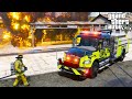 GTA 5 Firefighter Mod Paleto Bay Fire Rescue Engine Fighting A Fire With Working Water Hose