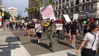 5 p.m. - june 2, 2020 protesters from balboa park made their way to
downtown san diego. a group of hundreds, possibly over 1,000, headed
westbound on broadwa...