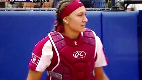 Great catch of foul pop up by Oklahoma softball's ...