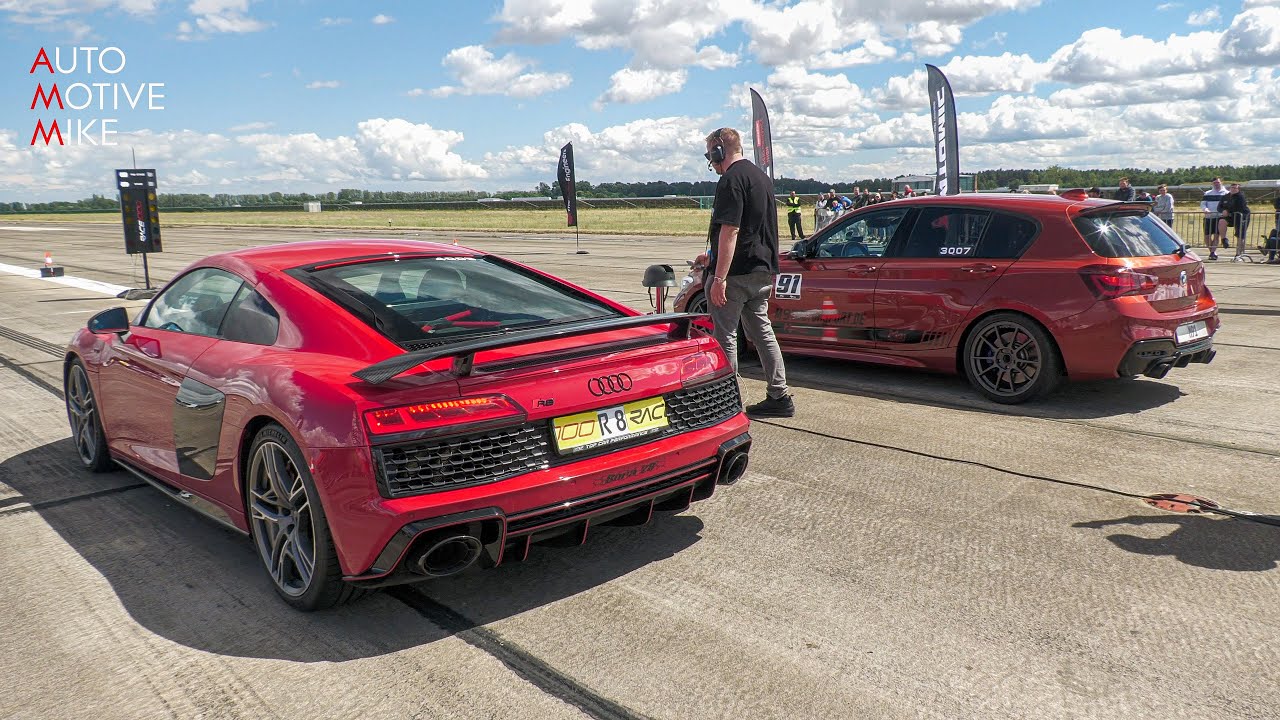 Audi R8 V10+ vs 570HP BMW M140i - YouTube
