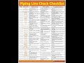 Comprehensive Piping Line Check Checklist – Field Execution Guide