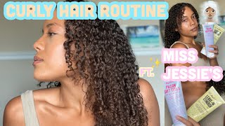 Curly Hair Routine ft. Miss Jessie’s Pillow Soft Curls| Leave In Conditioner