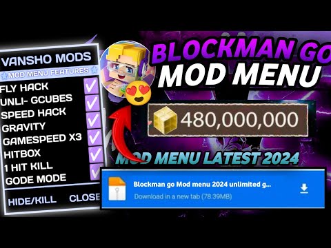 #2023 Blockman Go Mod Menu 2024 Upadate !! No Game Guardian || Fly Hack+Speed ' Unlimited Gcube '