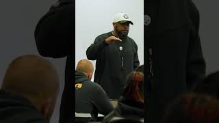 Coach Tomlin addreses the team prior to the Steelers final minicamp practice #steelers #nfl