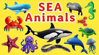 🐳🐢🐙Sea Animals for Kids⚡️Animals Names⚡️Water Animals⚡️@KidzeeLive