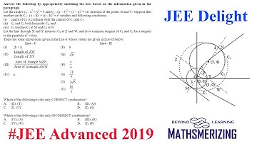 JEE Delight | JA 2019 | An amazing question with interacting circles , tangents and parabola