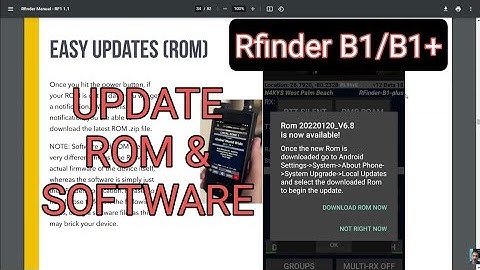 RFINDER B1/B1+ SOFTWARE /ROM UPDATE INSTRUCTIONS