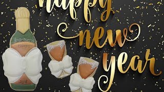 New Year Champagne bottle sugar cookie (How to)