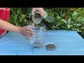 Plastic bottle flower pots || The traditional way of making from cement