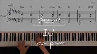 Video thumbnail of "IU (아이유) - Love poem /Piano cover/Sheet"