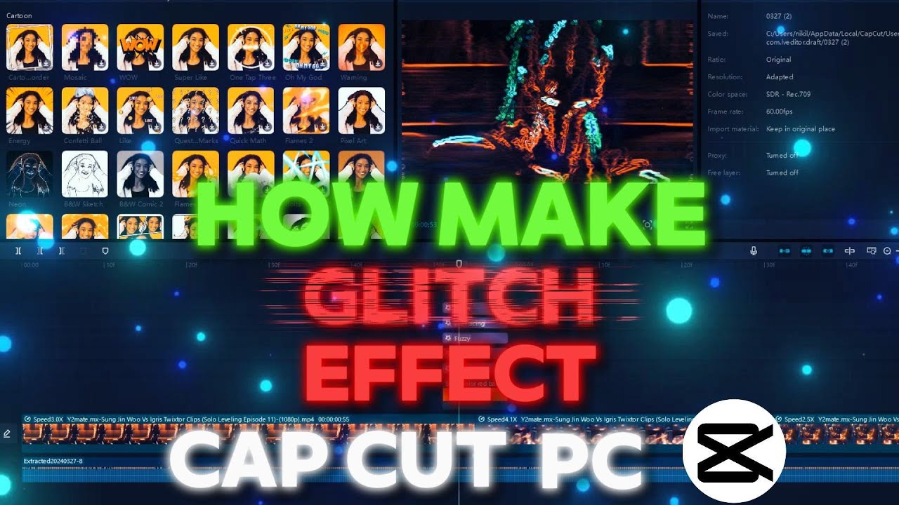 Capcut PC Tutorial How Make Glitch Effect YouTube