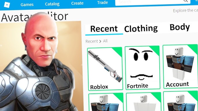 THE MOST CURSED MEME UGC SUS FACE IN ROBLOX! MAKE THE ROCK IN ROBLOX DWAYNE  JOHNSON AVATAR! OUTFIT 