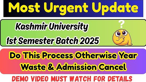 Most Important Update For All 1st Semester Batch 2025 Students - Do This Otherwise Admission Cancel