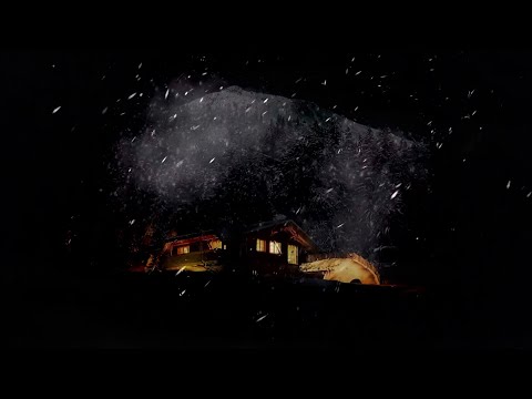 Dormi in pochi minuti con la bufera di neve notturna e il vento ululante sul piccolo resort montano