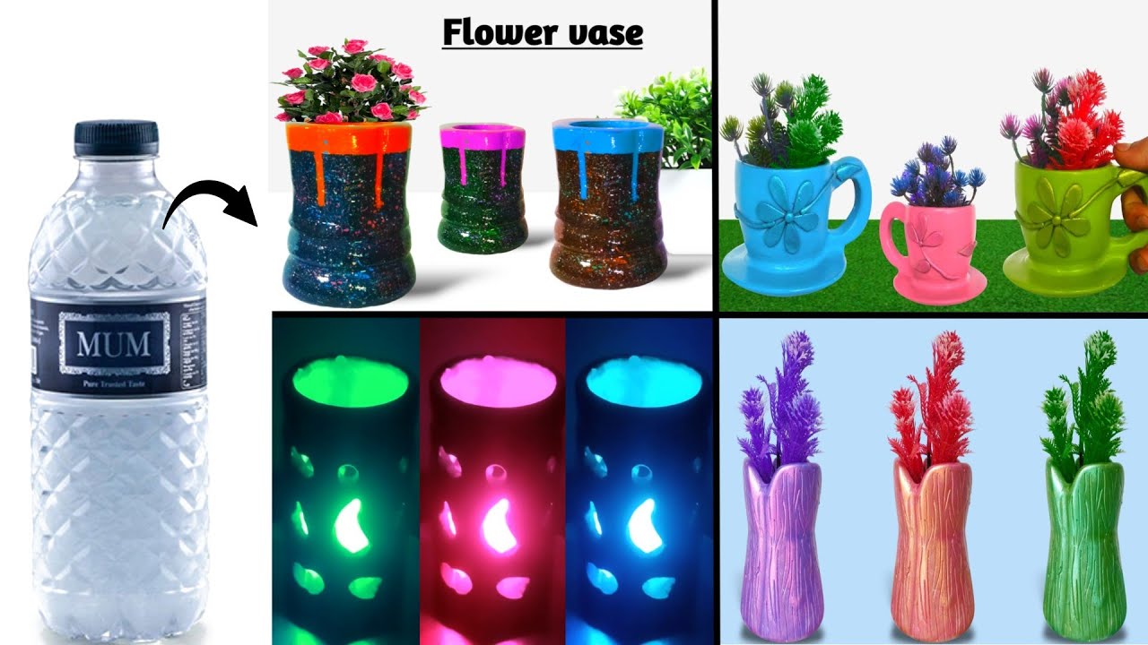 Plastic bottle flower vase making best out of waste diy bottle