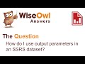 Wise Owl Answers - How do I use output parameters in an SSRS dataset?