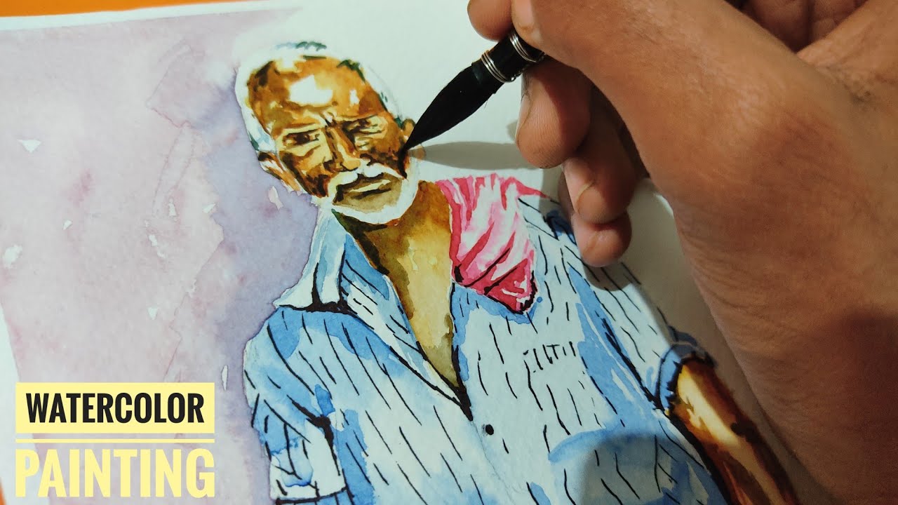 How I Painted human figure with Watercolor 🎨🖌️ || for beginners || step by step 🖌️🎨