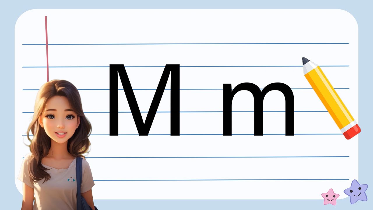 حرف (M) تعليم كتابة حرف (M) باللغة الانجليزية للاطفال | تعليم كتابة ...