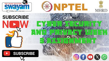 cyber security and privacy || WEEK-3 Quiz assignment Answers 3 2024 || NPTEL