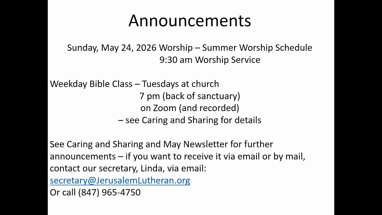Jerusalem Lutheran Church - Morton Grove