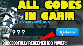 ALL CODES IN ROBLOX GAR!!! | Star wars: Roleplay Codes!!