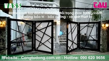 Cổng xếp 4 cánh tự động - Motor cánh tay đòn TAU Italia - Hotline 090 620 9656