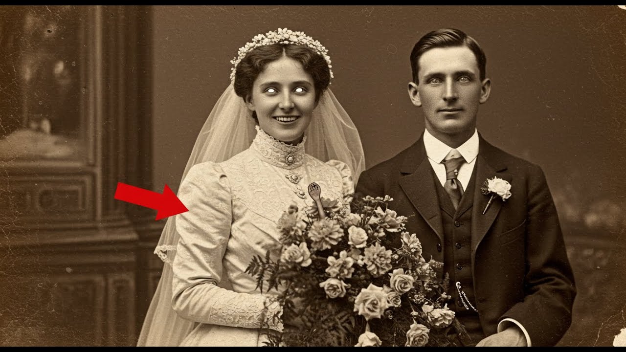 1892 Wedding Photo Looks Joyful — Until Someone Enhanced the Bride's Bouquet