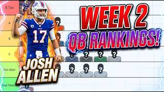 WEEK 2 QB RANKINGS FOR FANTASY FOOTBALL!