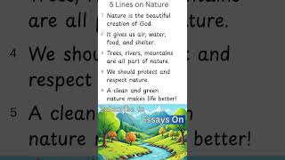 5 Lines On Nature In English Short Essay For Kids Educational Shorts