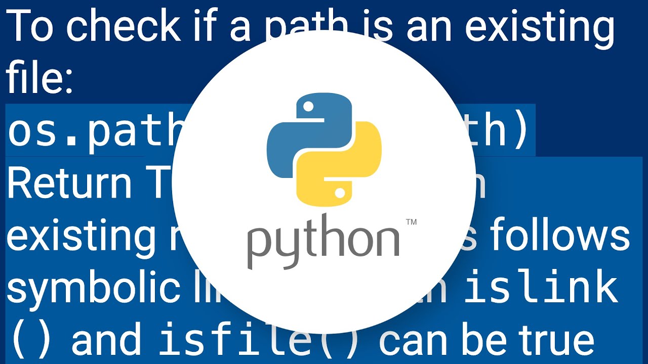 Pythonic way to check if a file exists youtube