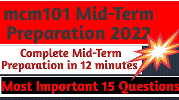 mcm101 Complete Mid-Term Preparation 2022 #important short notes #informative vu