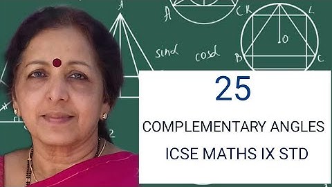 IX STD CH 25 COMPLEMENTARY ANGLES PART I CONCISE