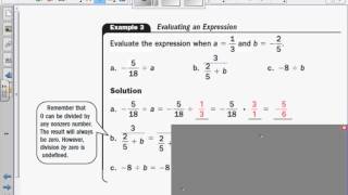 Alg 1 Lesson 2 7 Division of Real Numbers