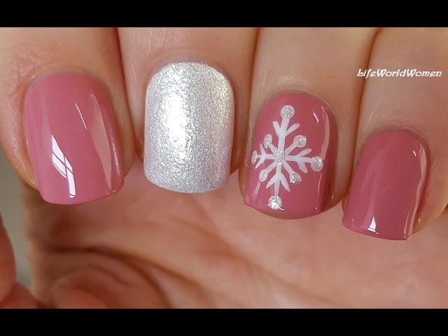 Snow Flake Nail Art | Cute easy nail designs, Simple nail designs, Beauty  nails design