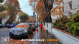 LONDON WALK | Autumn Walk in London 🍁 Maida Vale to Little Venice via Clifton Nurseries | 4K HDR