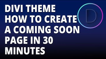 Divi Theme Create a coming soon page in 30 minutes