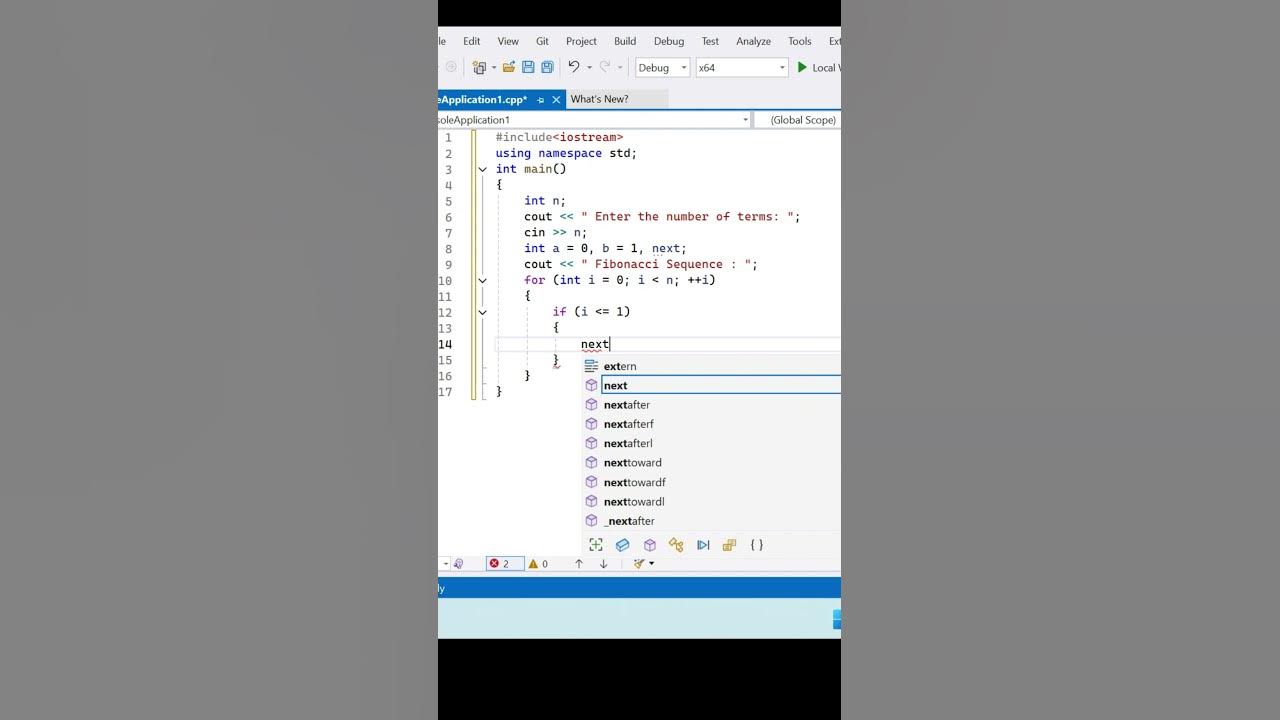 Generating Fibonacci Sequence in C++ | Coding Moding #coding # ...